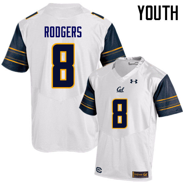 Youth #8 Aaron Rodgers Cal Bears (California Golden Bears College) Football Jerseys Sale-White - Click Image to Close